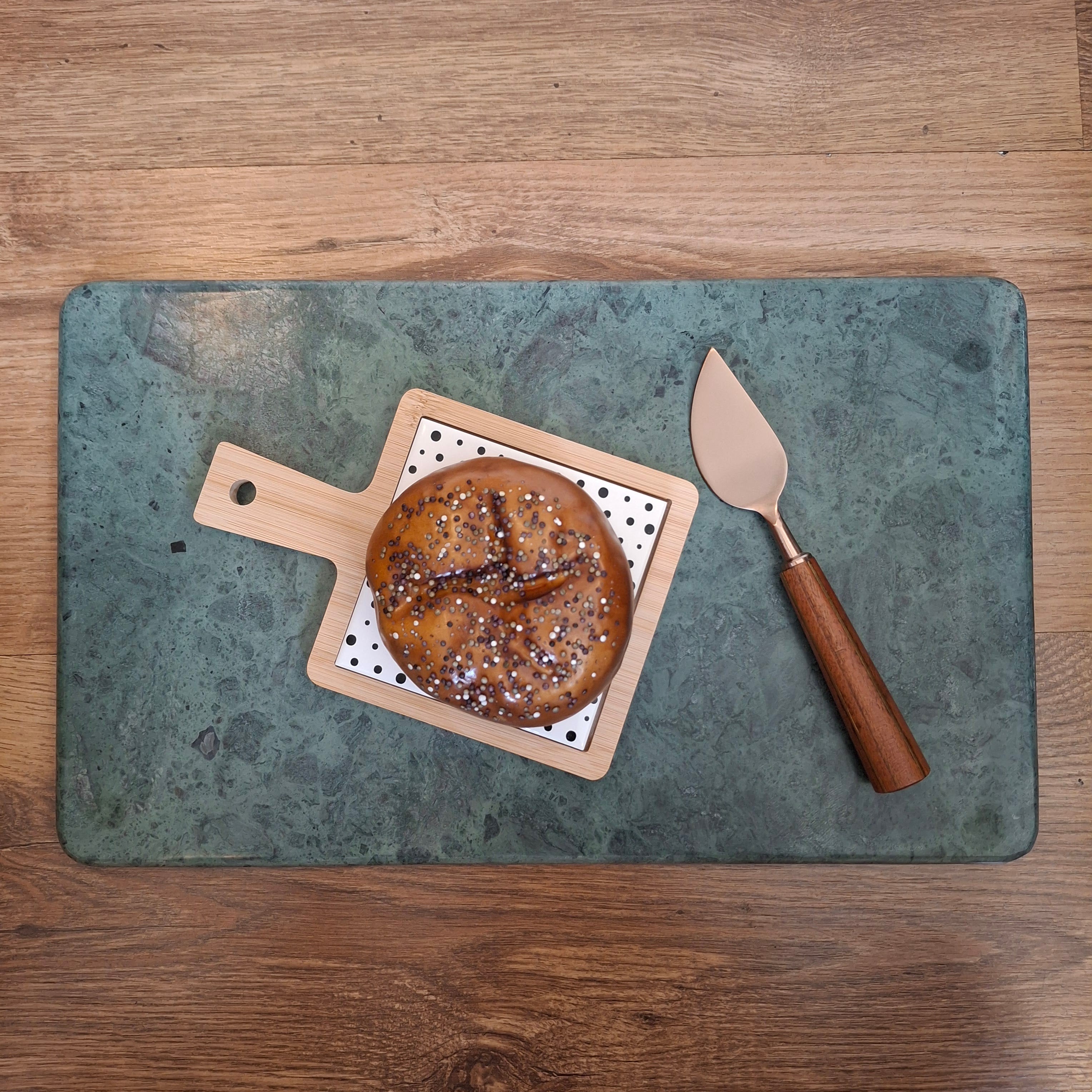 Bamboo & Ceramic Tile Mini Serving Board