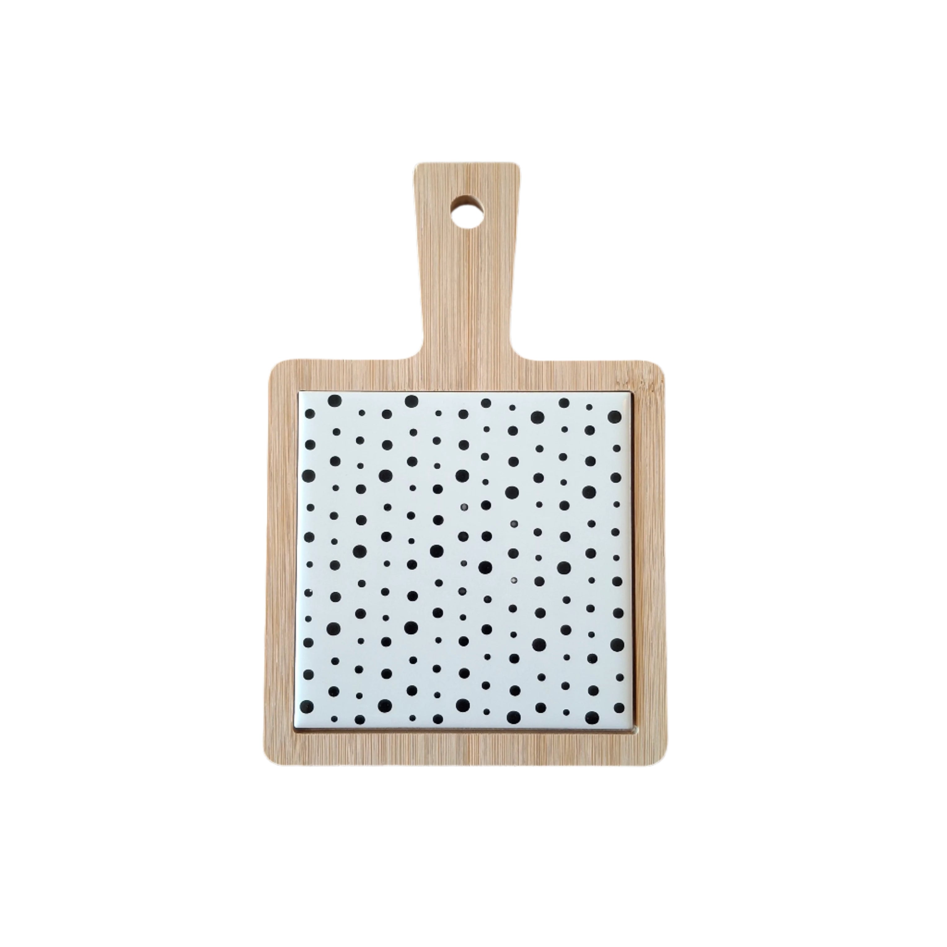 Bamboo & Ceramic Tile Mini Serving Board