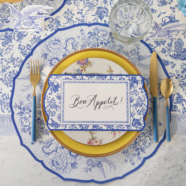 Table Cards Blue Regal Peacock