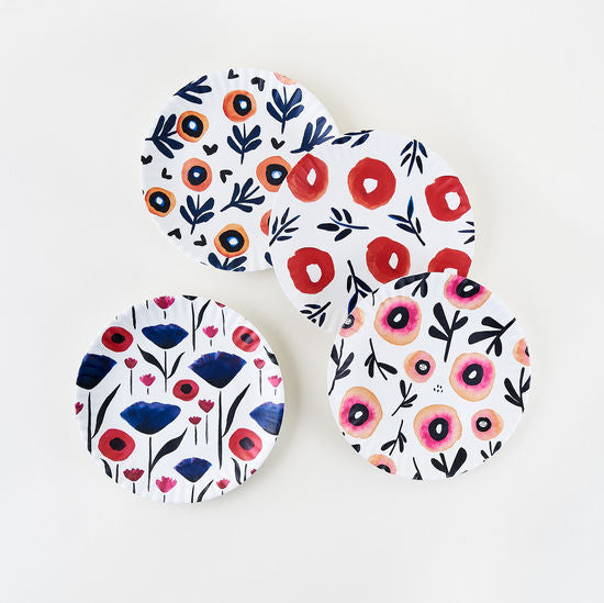 Poppy Plate 9" Melamine - Set of 4