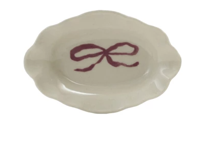 Stoneware Dish With Bow