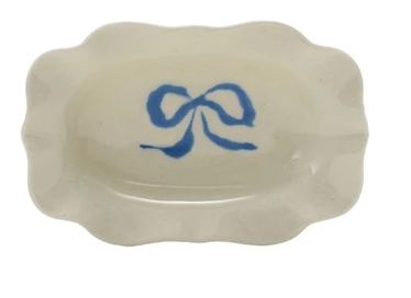 Stoneware Dish With Bow