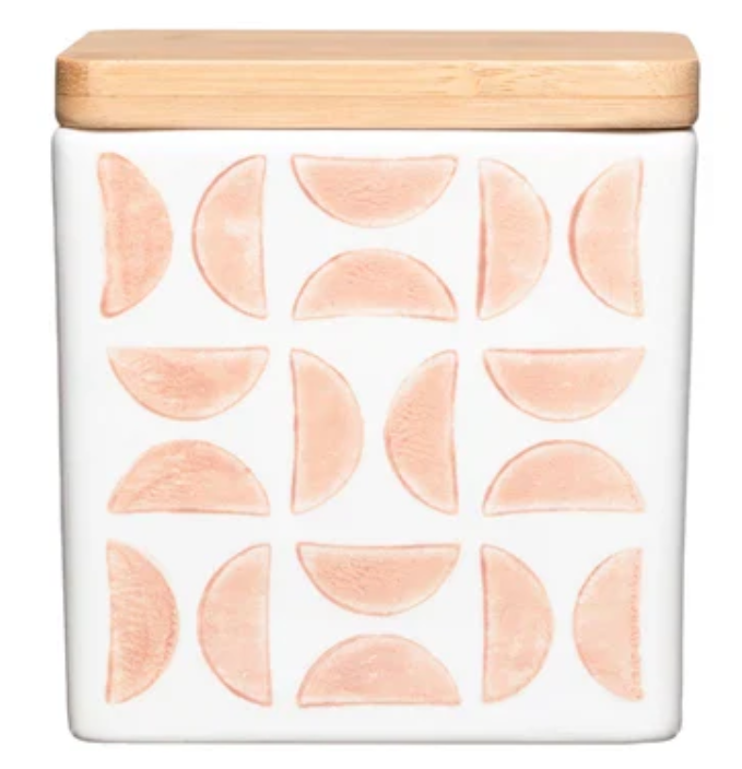 Stoneware Canister with Wood Top