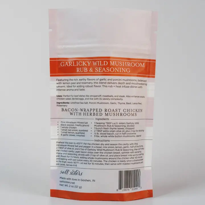 Salt Sisters - Garlicky Wild Mushroom - Rub & Seasoning Mix
