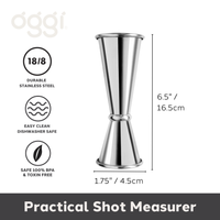 Japanese Style Jigger - 1oz/2oz, 30ml/60ml