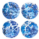Blue & White 9" Chinoiserie Melamine "Paper" Plate - Set of 4