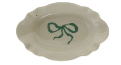 Stoneware Dish With Bow