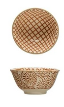 Stoneware Pinch Pot w/ Pattern, Multi Color, 4 Styles