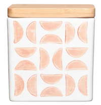 Stoneware Canister with Wood Top