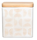 Stoneware Canister with Wood Top