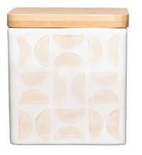 Stoneware Canister with Wood Top
