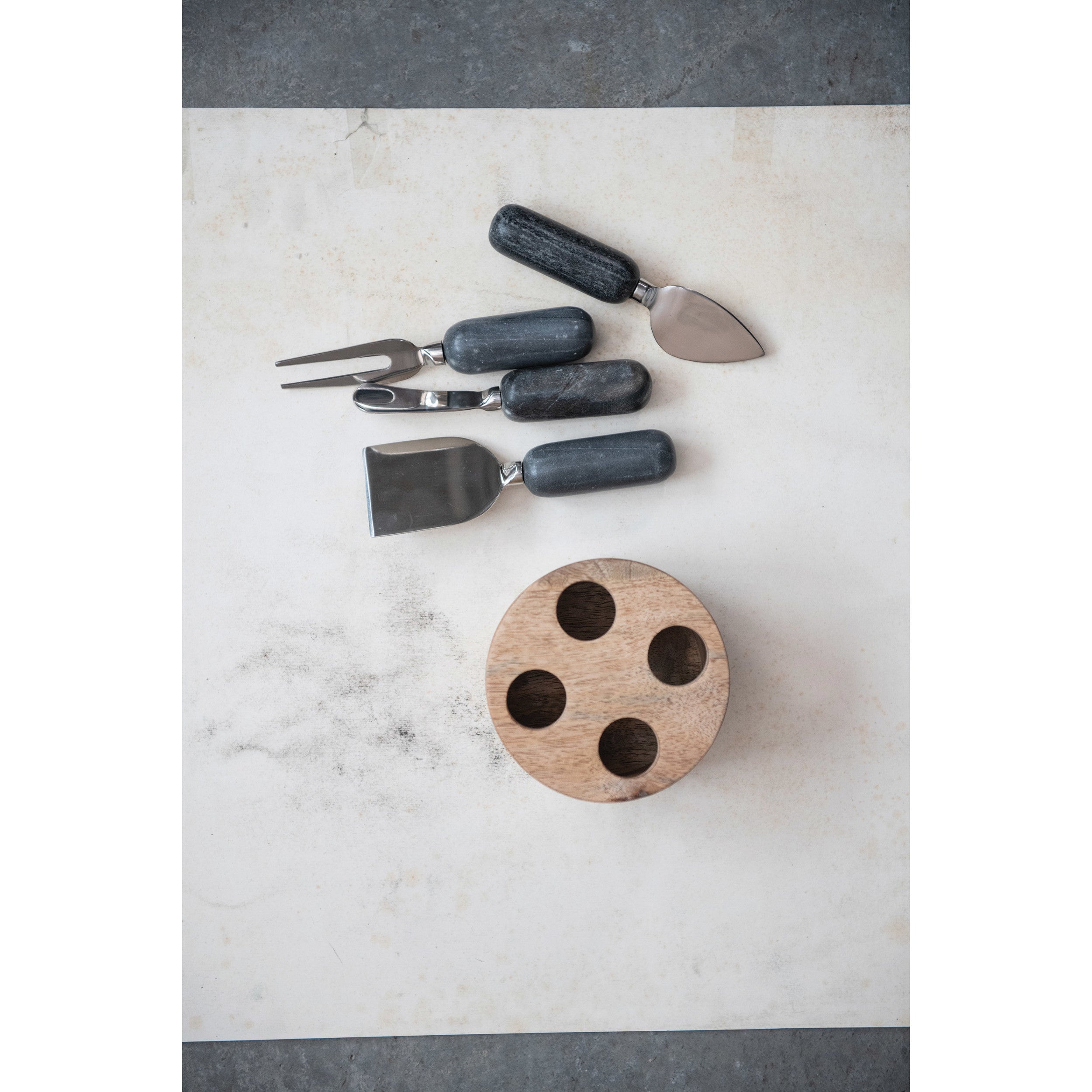 Cheese Servers with Wood Stand