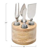 Cheese Servers with Wood Stand