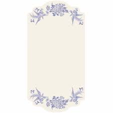 Table Cards Blue Asiatic Pheasants