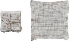 Cotton Double Cloth Square Dish Cloths, White, Set of 4