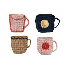 Cotton Crocheted Mug Shaped Coasters