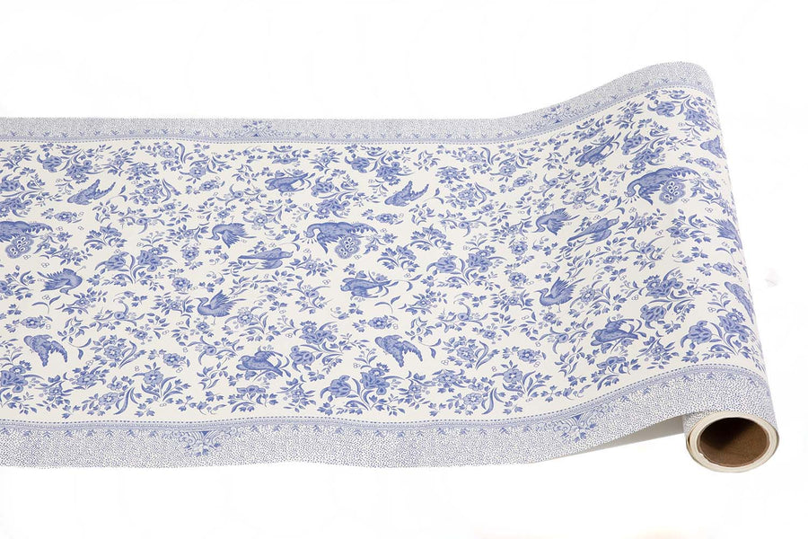 Hester & Cook Blue Regal Peacock Table Runner