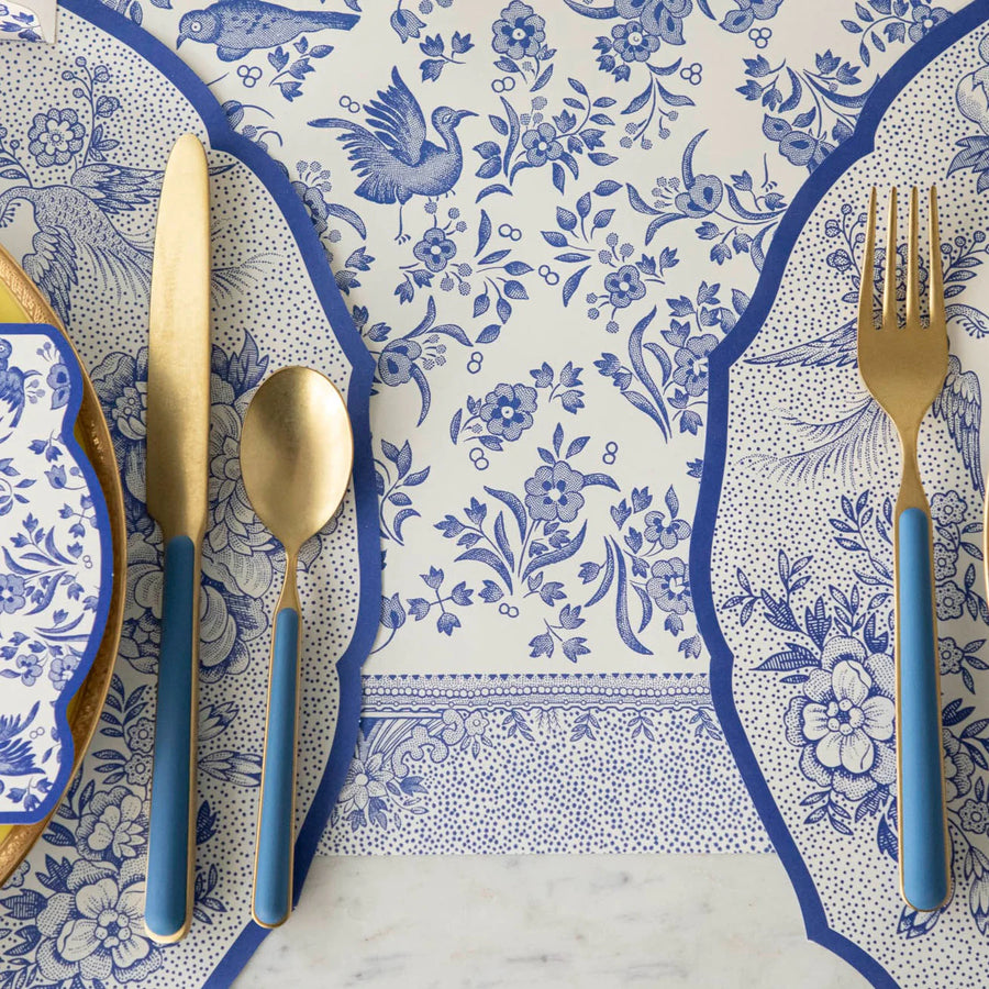 Hester & Cook Blue Regal Peacock Table Runner