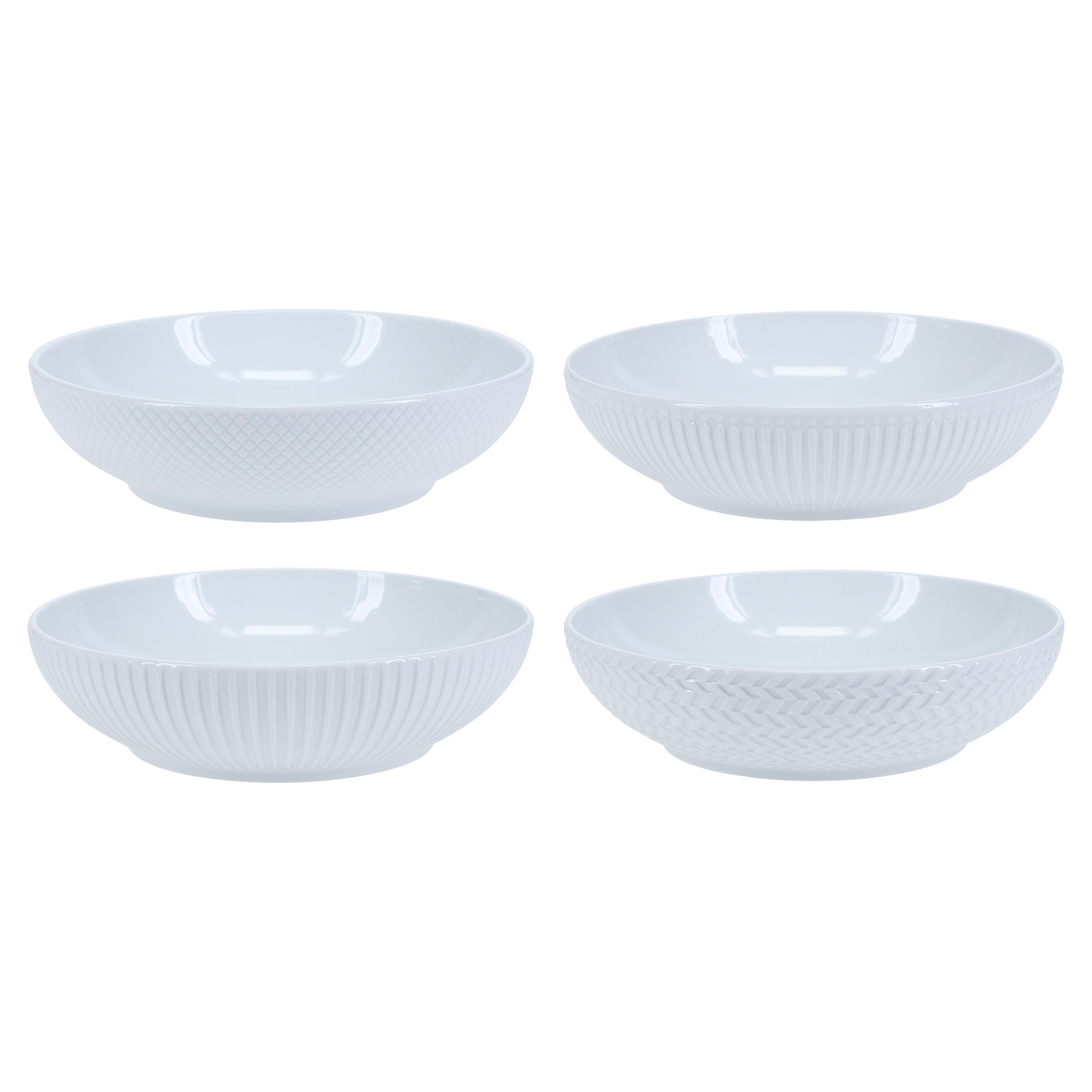 Textured Porcelain Pasta Bowl 34 oz - Assorted