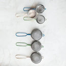 Stainless Steel Strainers w/ Enameled Handle Set of 2