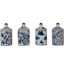 Stoneware Jar with Lid Floral Design